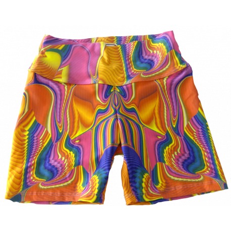 LIFE PRO SPORTSWEAR SHORTS ORANGE & BLUE FANTASY