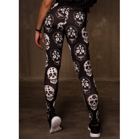 GREAT I AM LEGGING BLACK SKULL